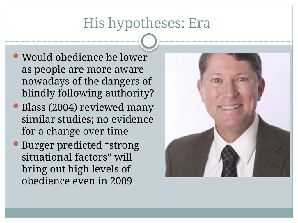 Replicating Milgram Would People Still Obey Today? - slide 6 of 44