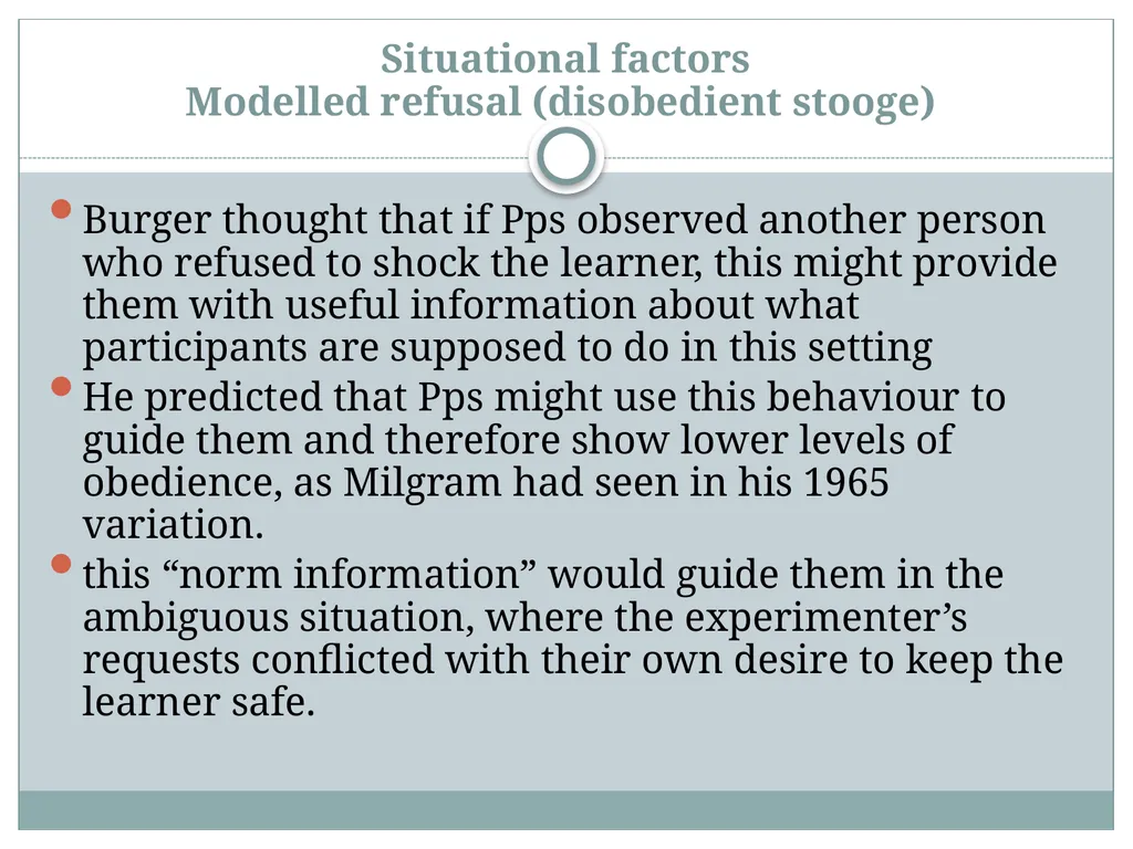 Replicating Milgram Would People Still Obey Today? - slide 9 of 44