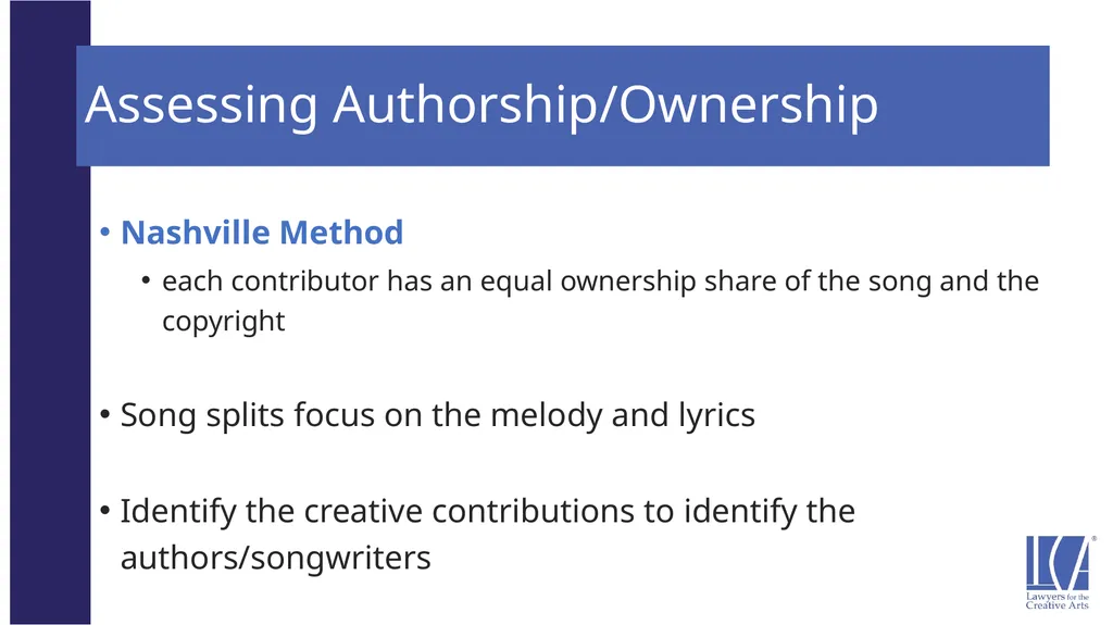 Representing the LCA Music Client: Song Rights - slide 34 of 52