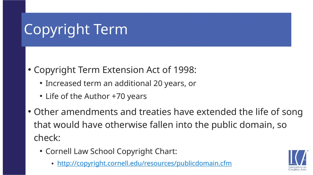 Representing the LCA Music Client: Song Rights - slide 31 of 52