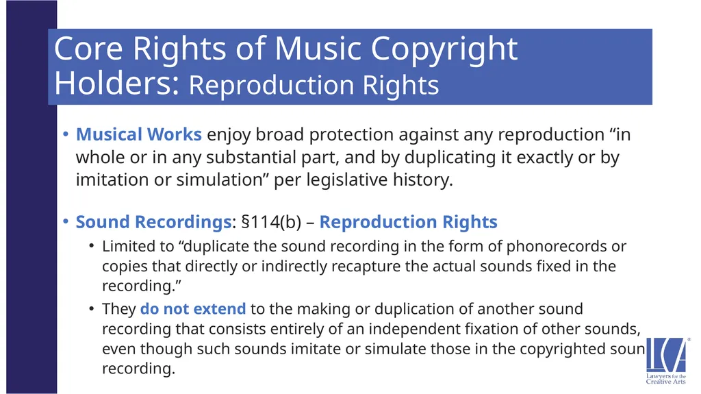 Representing the LCA Music Client: Song Rights - slide 24 of 52