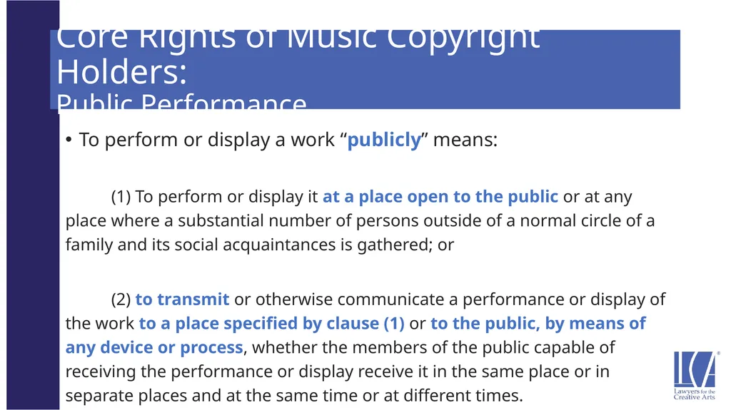 Representing the LCA Music Client: Song Rights - slide 25 of 52