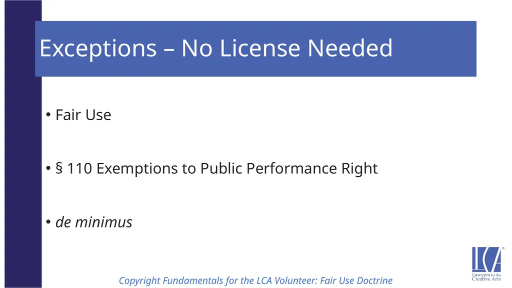 Representing the LCA Music Client: Song Rights - slide 29 of 52