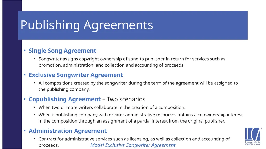 Representing the LCA Music Client: Song Rights - slide 49 of 52
