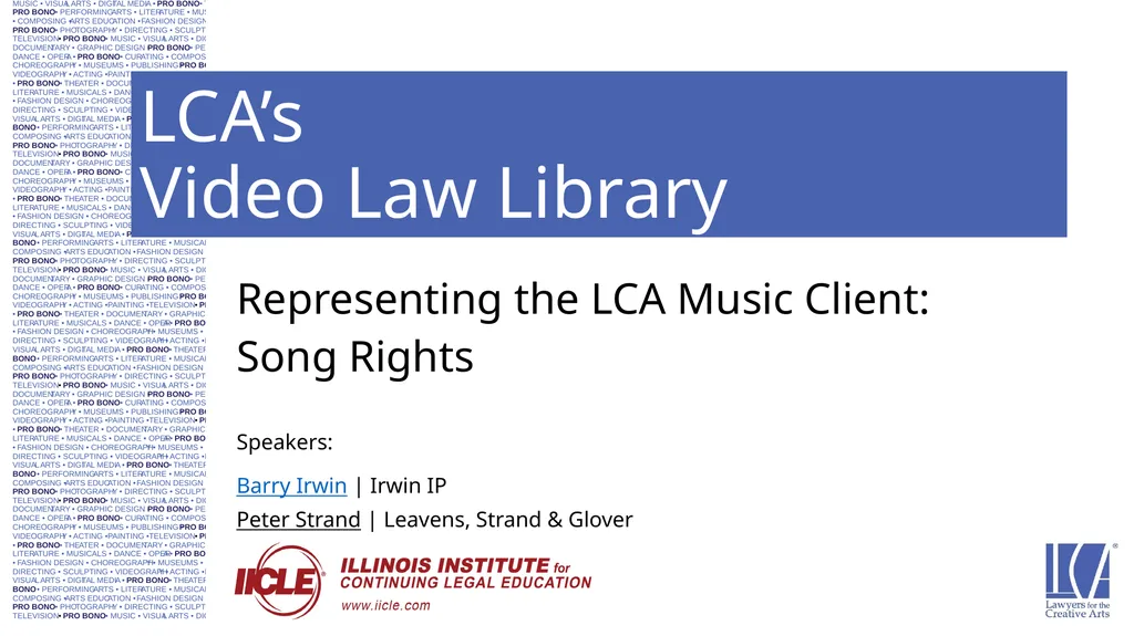Representing the LCA Music Client: Song Rights - slide 1 of 52