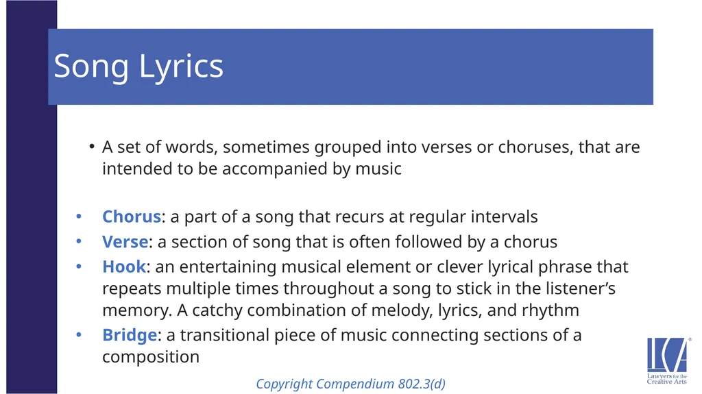 Representing the LCA Music Client: Song Rights - slide 4 of 52