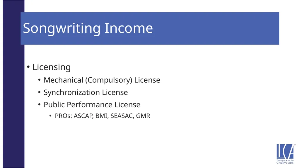 Representing the LCA Music Client: Song Rights - slide 44 of 52