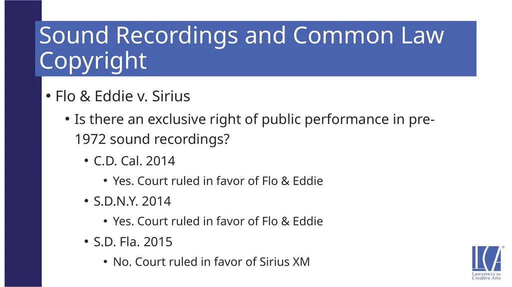 Representing the LCA Music Client: Song Rights - slide 23 of 52