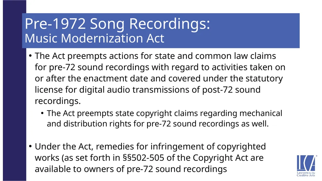 Representing the LCA Music Client: Song Rights - slide 22 of 52