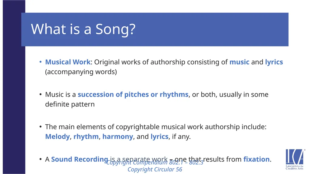 Representing the LCA Music Client: Song Rights - slide 2 of 52