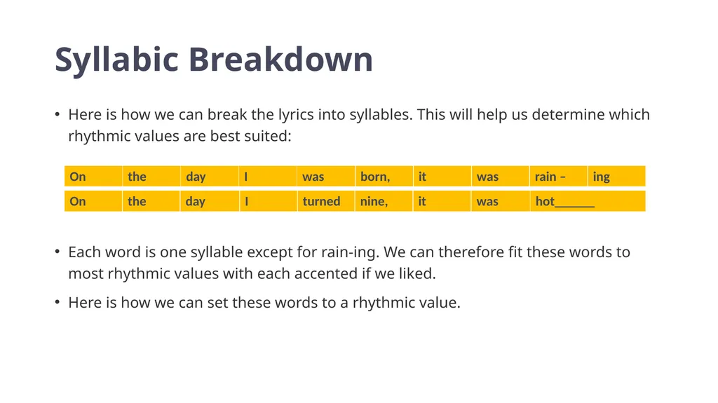Year 7 and 8 Music: Becoming a SongMaker LESSON - slide 7 of 21
