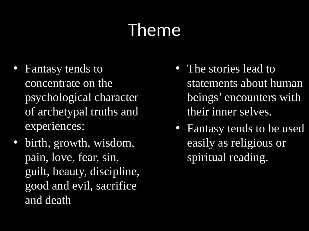 Elements of Fantasy Literature Literary Elements - slide 18 of 26