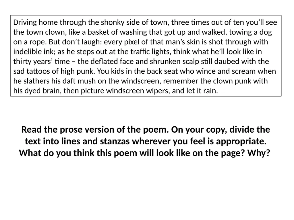 Clown Punk By Simon Armitage Look at the pictures - slide 5 of 19
