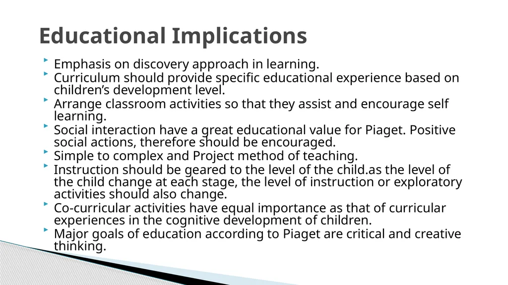 Piaget’s Theory of Cognitive Development Presented - slide 20 of 21