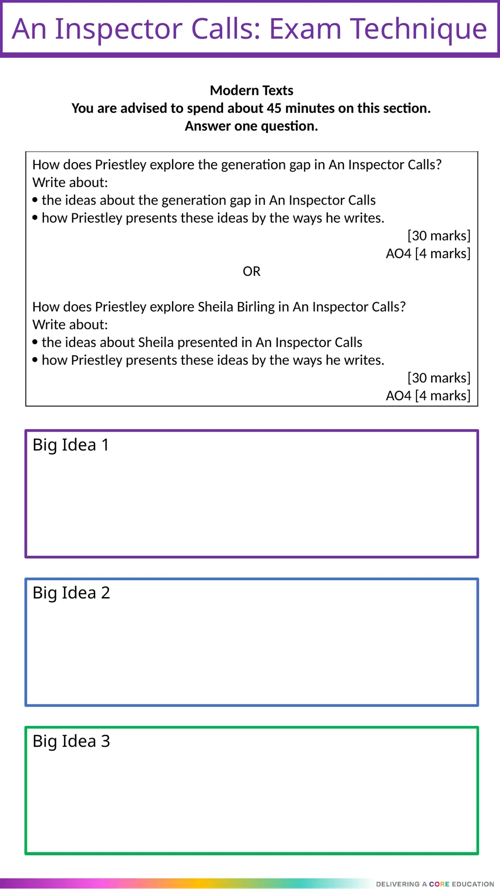 Literature Paper 2 Section A: ‘An Inspector Calls’ - slide 2 of 8