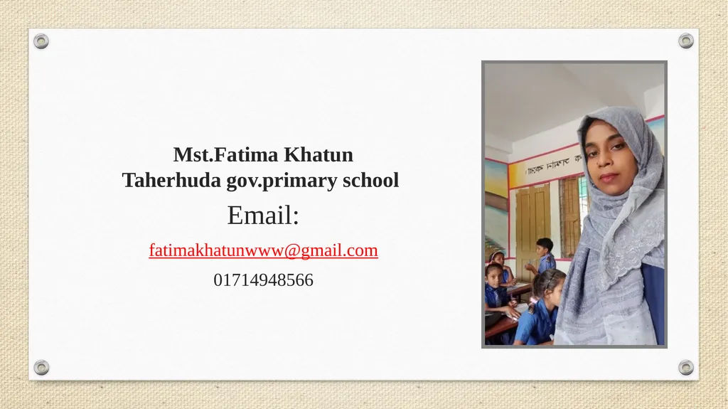 Mst.Fatima Khatun Taherhuda gov.primary school - slide 1 of 22
