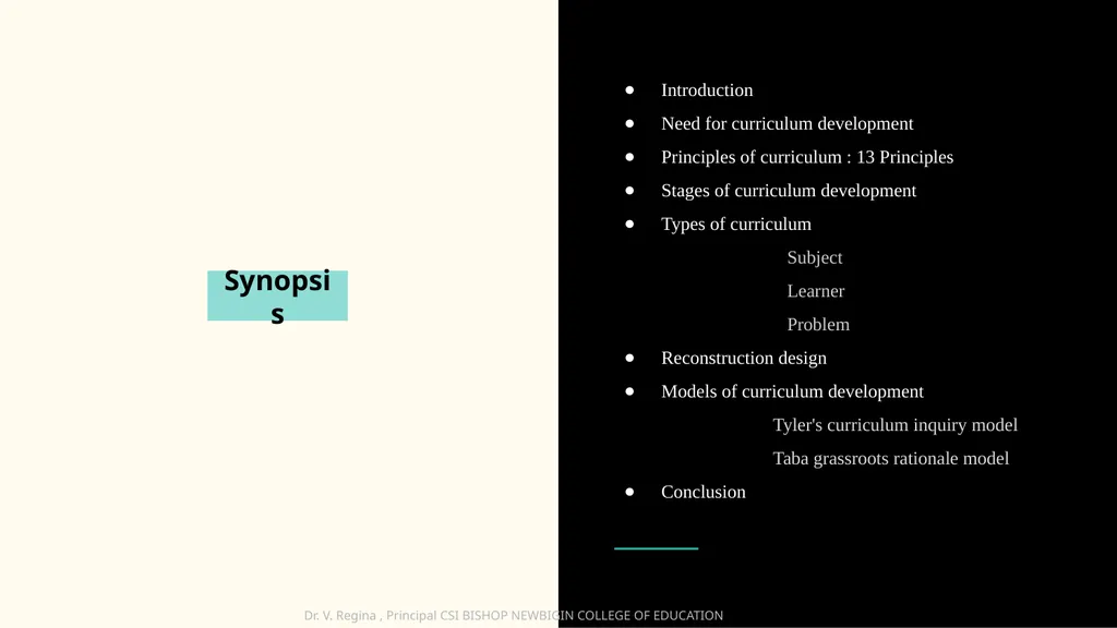 KNOWLEDGE AND CURRICULUM Unit VII- Principles of - slide 2 of 21
