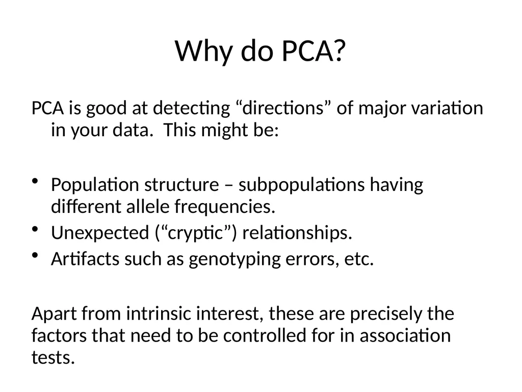 Principal components analysis Gavin Band Why do - slide 2 of 20