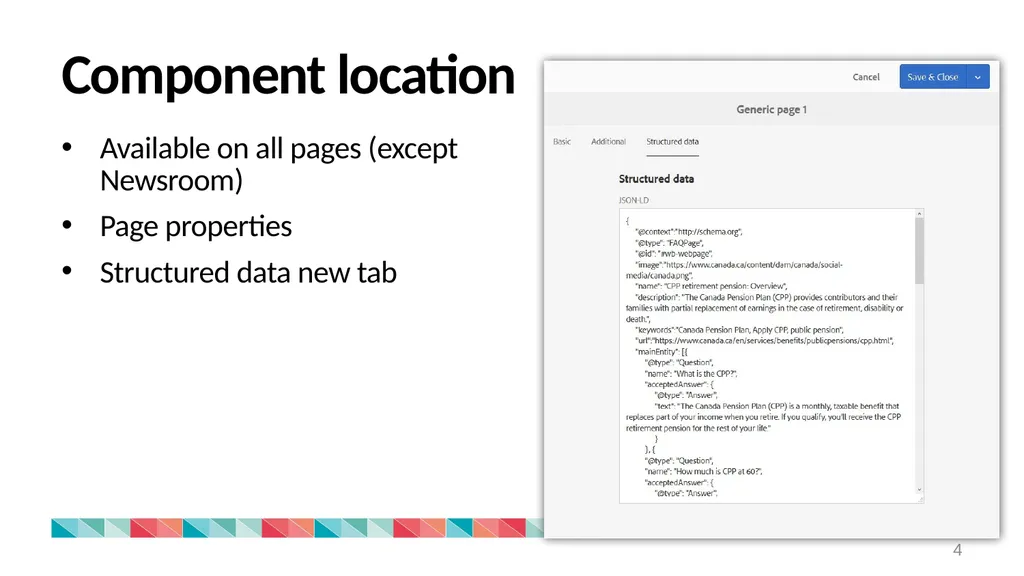 JSON-LD component in AEM Theme Management - slide 4 of 12