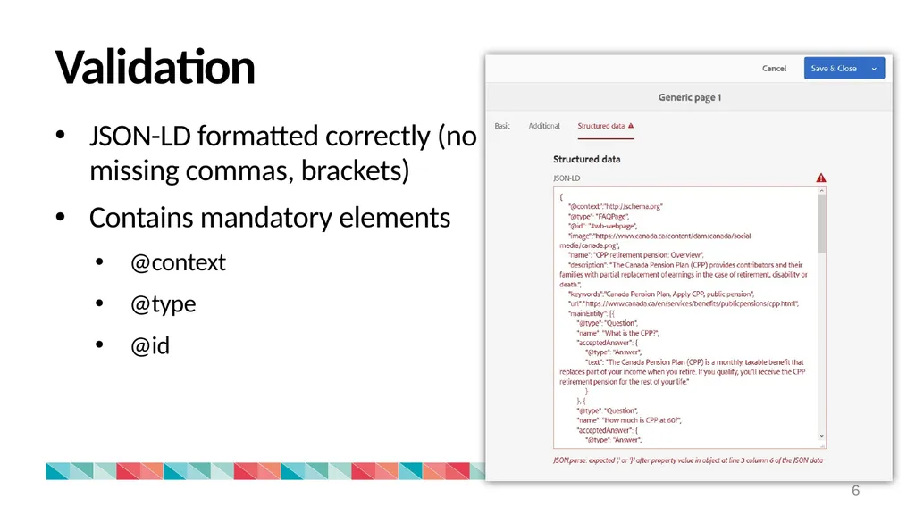 JSON-LD component in AEM Theme Management - slide 6 of 12