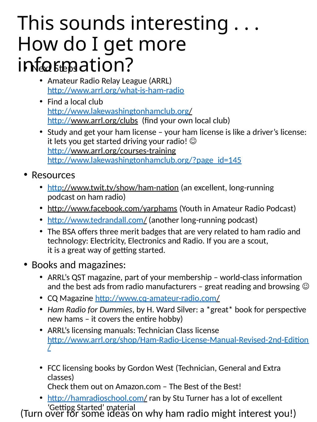 Why ‘ham radio’? Do you like . . . Scouting - slide 2 of 2