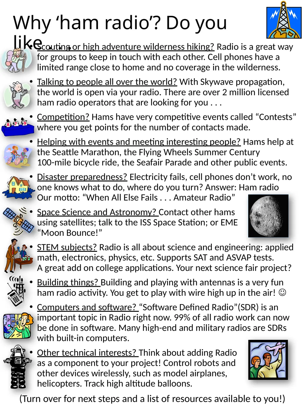 Why ‘ham radio’? Do you like . . . Scouting - slide 1 of 2