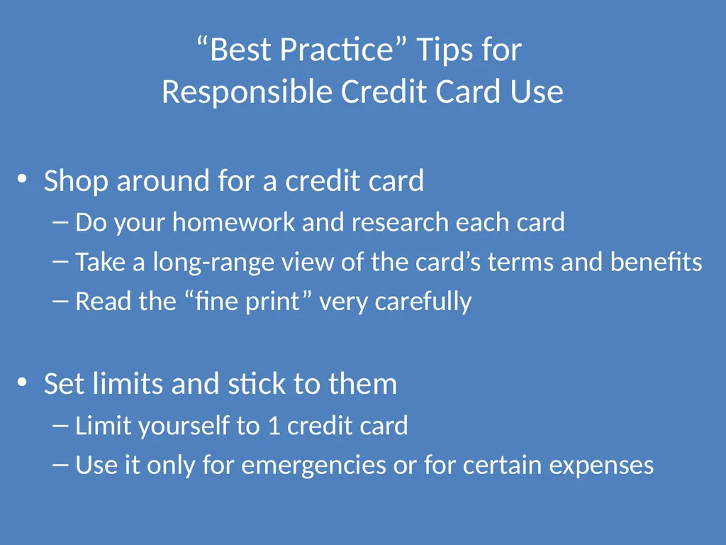 Using Credit Wisely Definition of Credit - slide 8 of 12