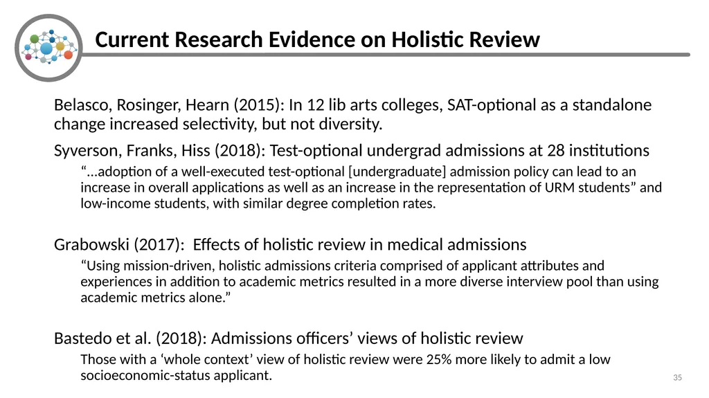 Holistic Review and Graduate Admissions Dr. Julie - slide 32 of 35