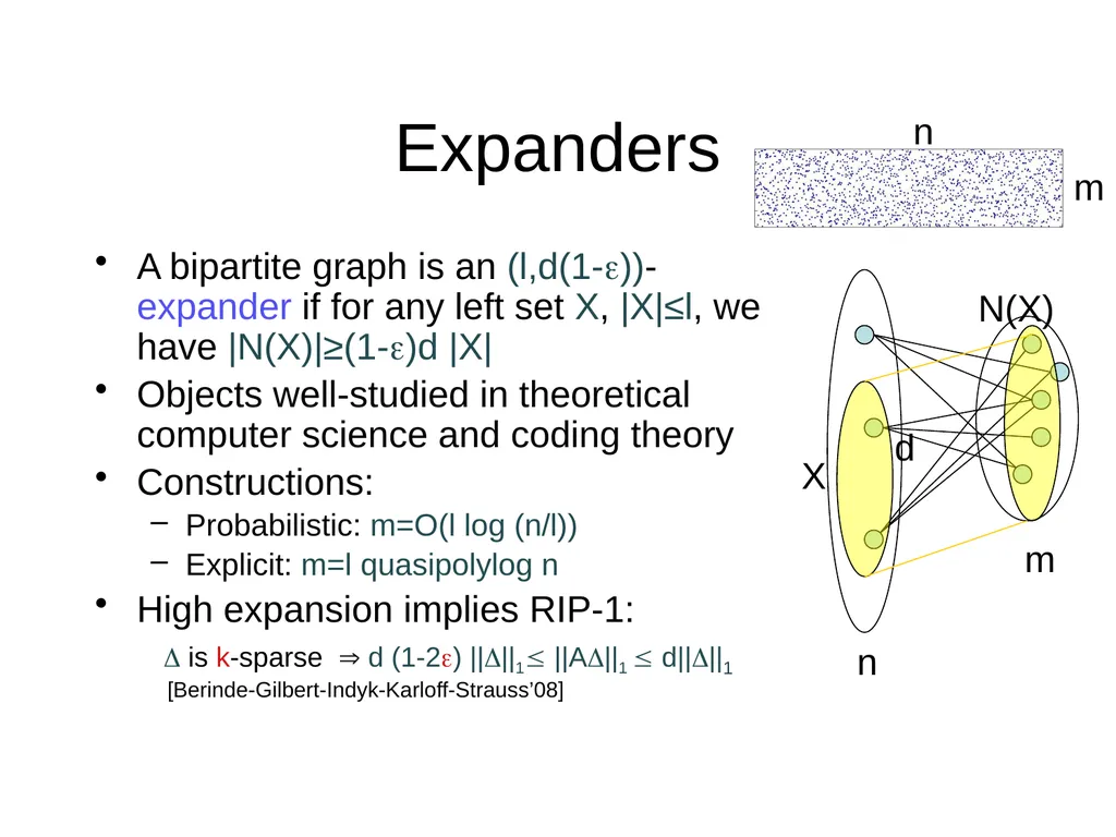 Lecture 15 Sparse Recovery Using Sparse Matrices - slide 5 of 13