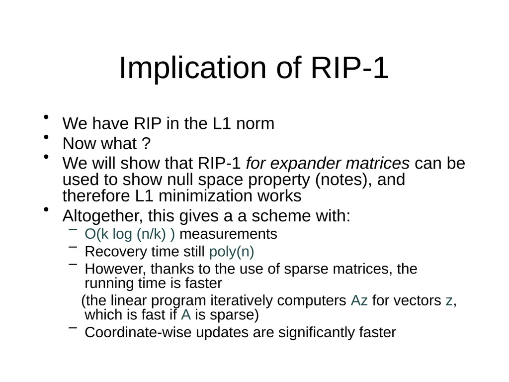 Lecture 15 Sparse Recovery Using Sparse Matrices - slide 8 of 13