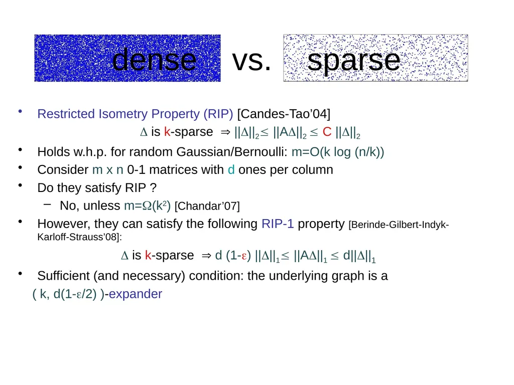 Lecture 15 Sparse Recovery Using Sparse Matrices - slide 4 of 13