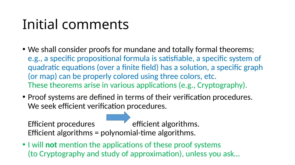 Probabilistic Proof Systems Oded Goldreich - slide 2 of 15