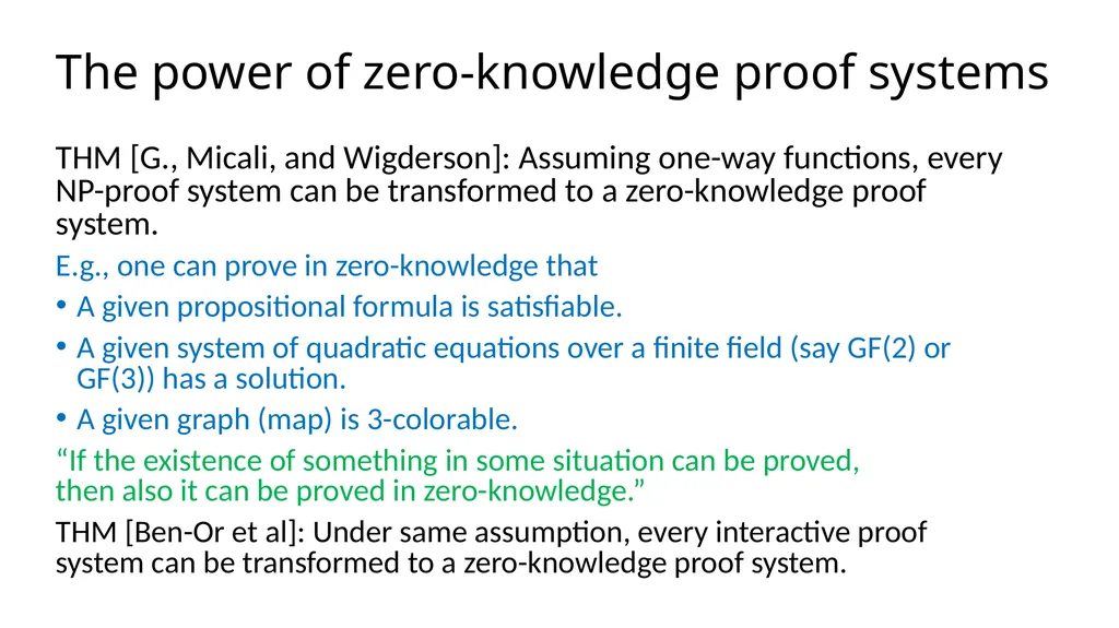 Probabilistic Proof Systems Oded Goldreich - slide 10 of 15