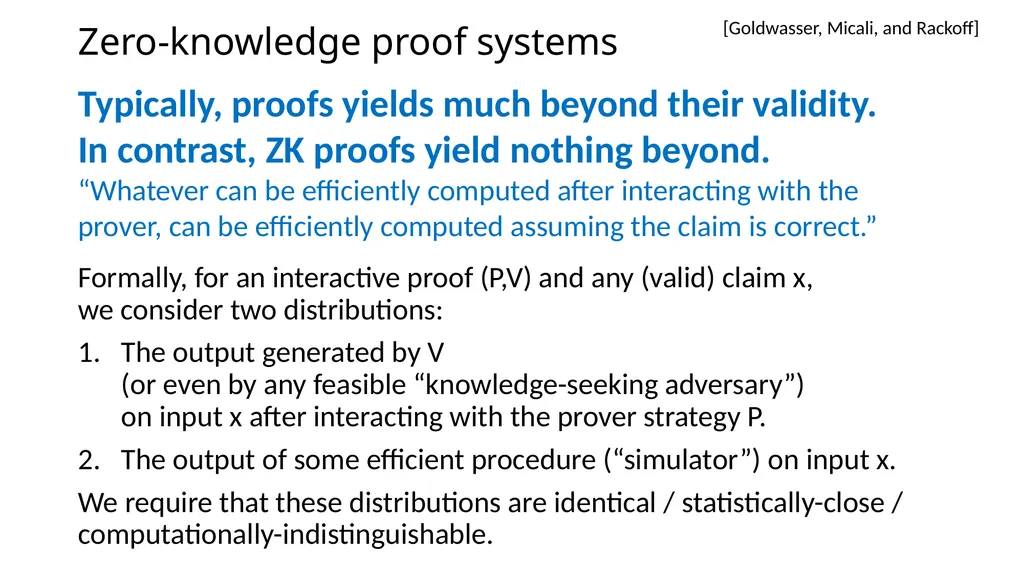 Probabilistic Proof Systems Oded Goldreich - slide 8 of 15