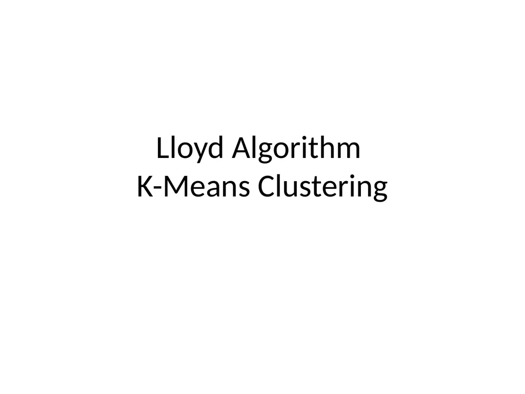 Lloyd Algorithm K-Means Clustering Gene Expression - slide 1 of 9