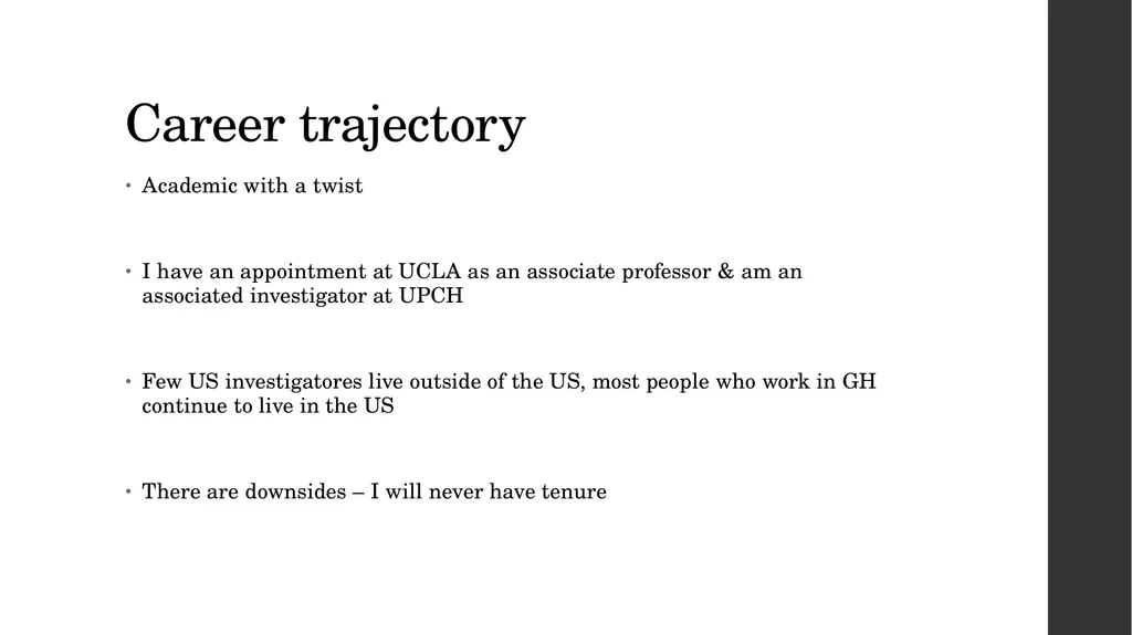 GH Career Trajectory Kelika A. Konda, PhD, MHS - slide 11 of 15