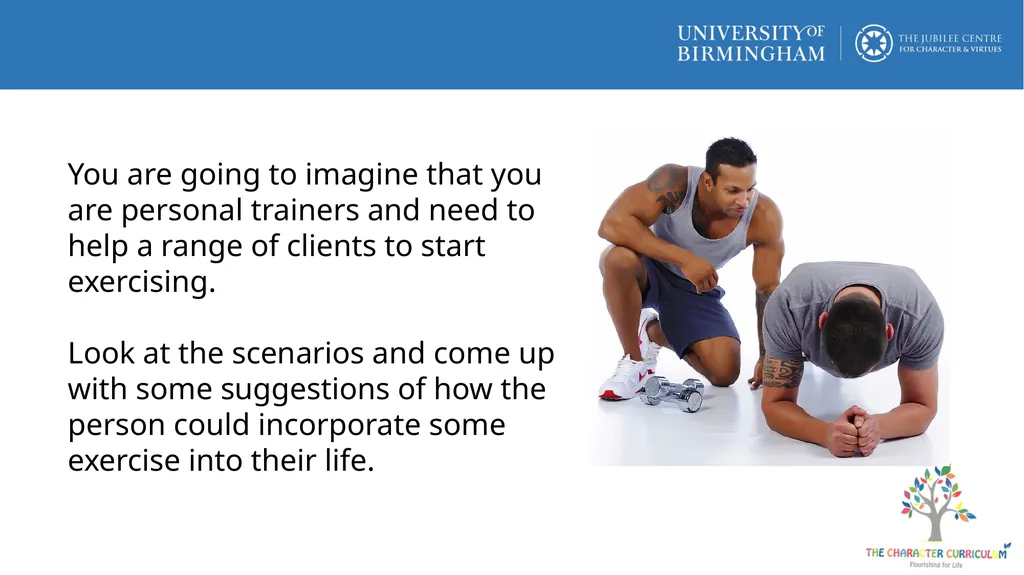 What stops people exercising? What are the risks - slide 4 of 9
