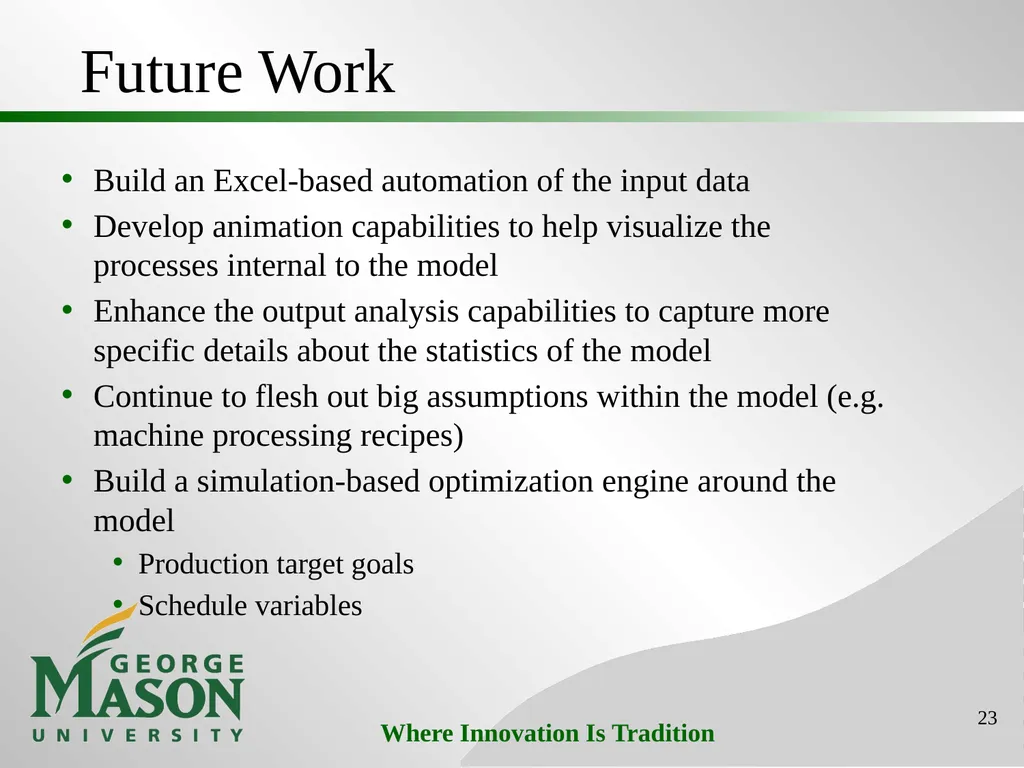 Project #3: Production Cost Savings at Washington - slide 23 of 25