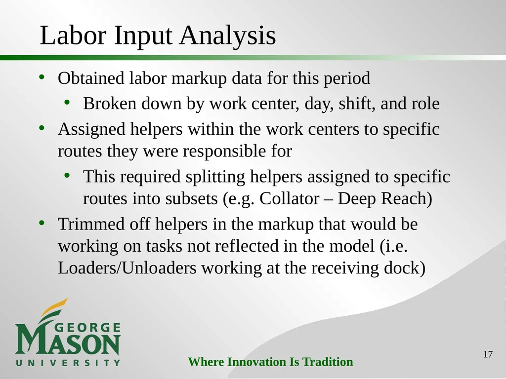 Project #3: Production Cost Savings at Washington - slide 17 of 25