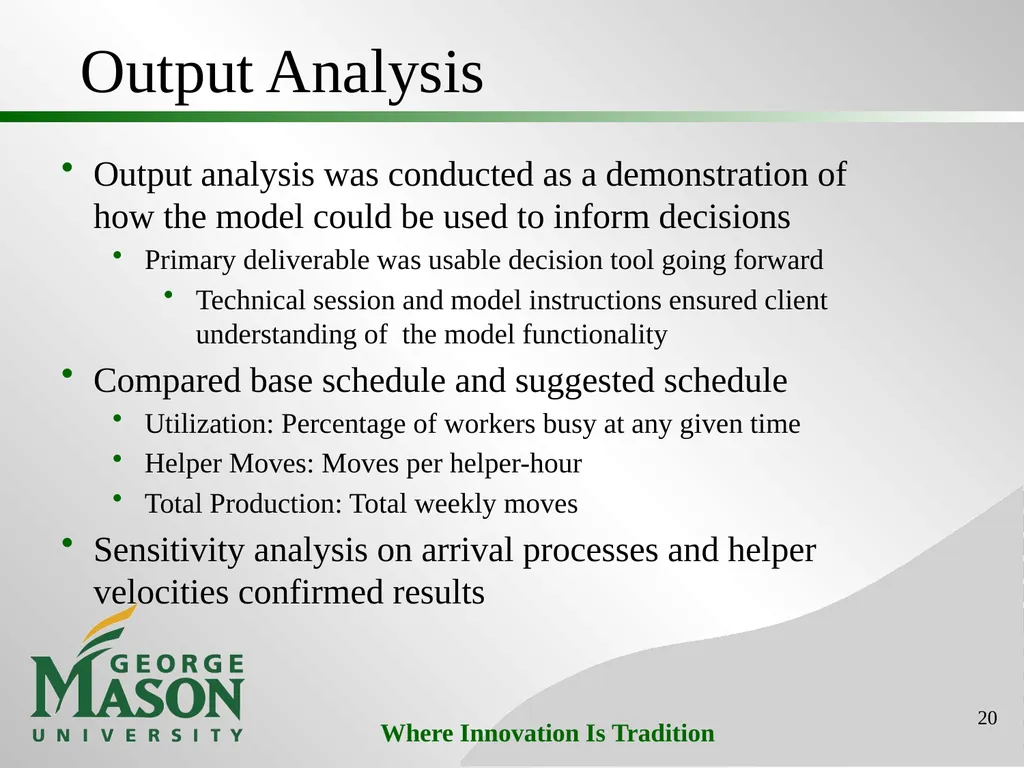 Project #3: Production Cost Savings at Washington - slide 20 of 25
