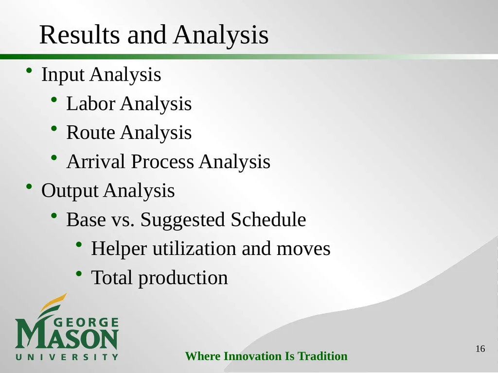 Project #3: Production Cost Savings at Washington - slide 16 of 25