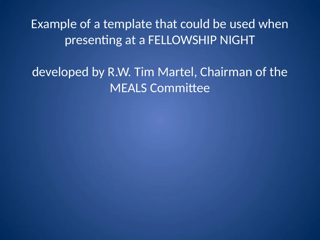 Example of a template that could be used when - slide 1 of 12