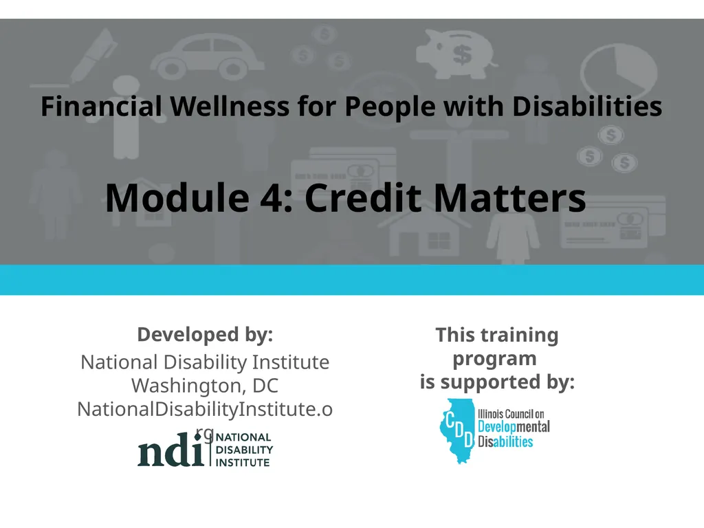 Module 4: Credit Matters Welcome & Housekeeping