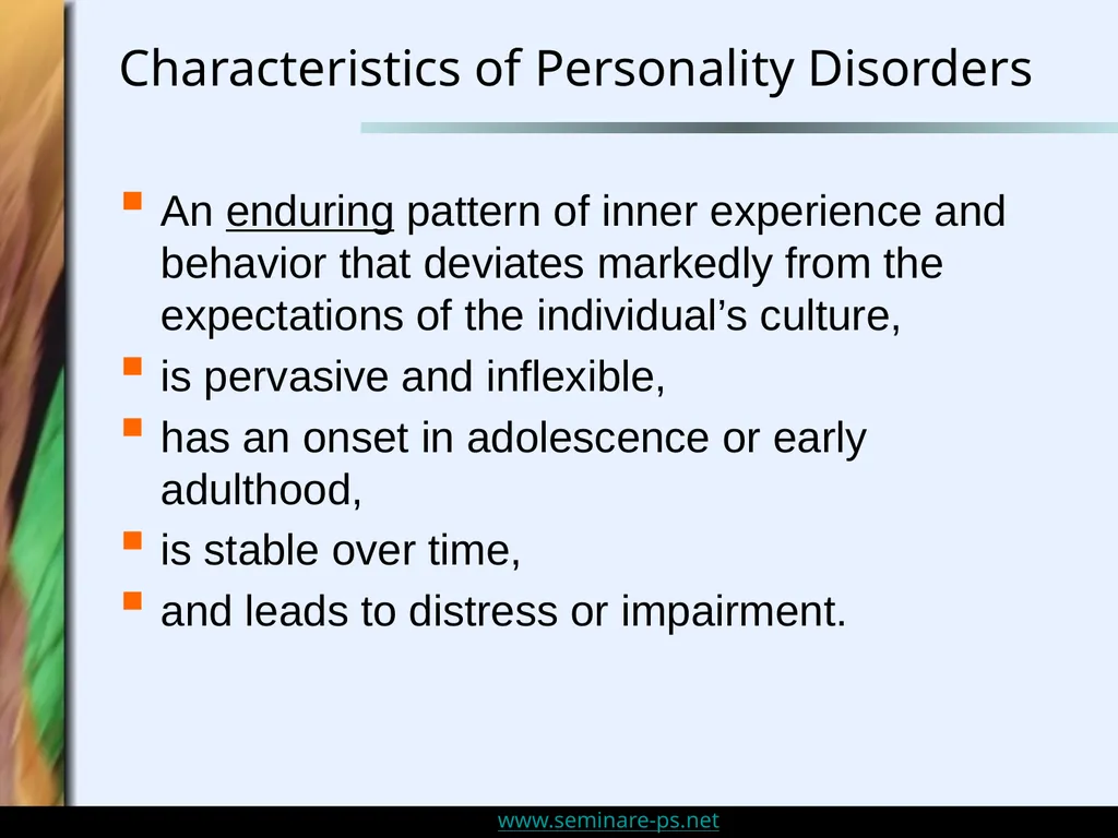 Personality Disorders and Sensitivity: An Overview - slide 12 of 32