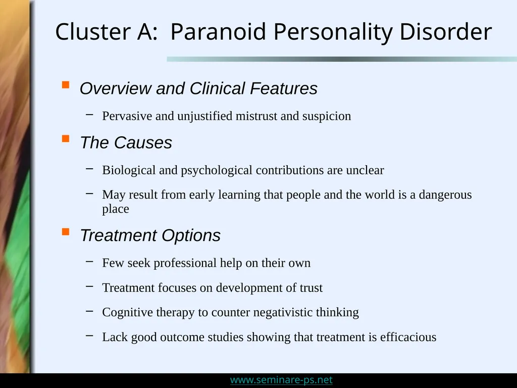 Personality Disorders and Sensitivity: An Overview - slide 16 of 32