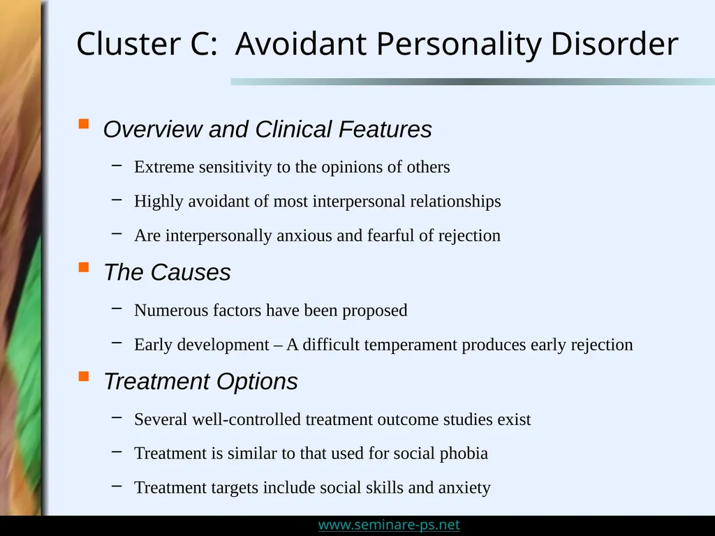 Personality Disorders and Sensitivity: An Overview - slide 23 of 32