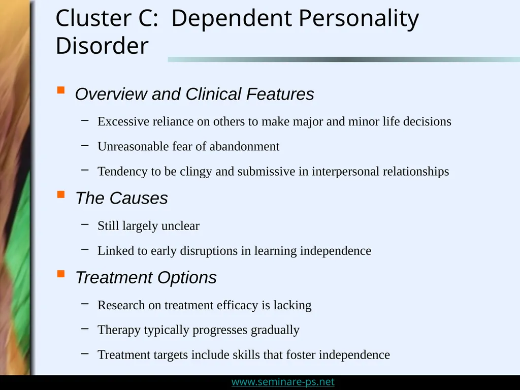 Personality Disorders and Sensitivity: An Overview - slide 24 of 32