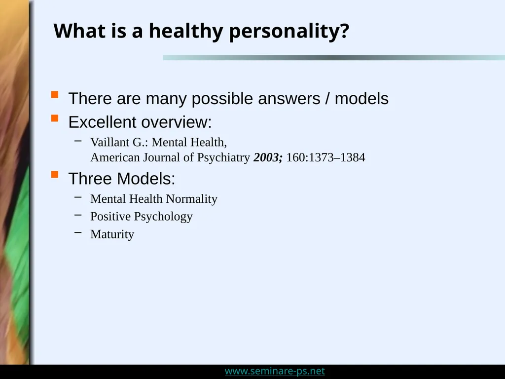 Personality Disorders and Sensitivity: An Overview - slide 2 of 32