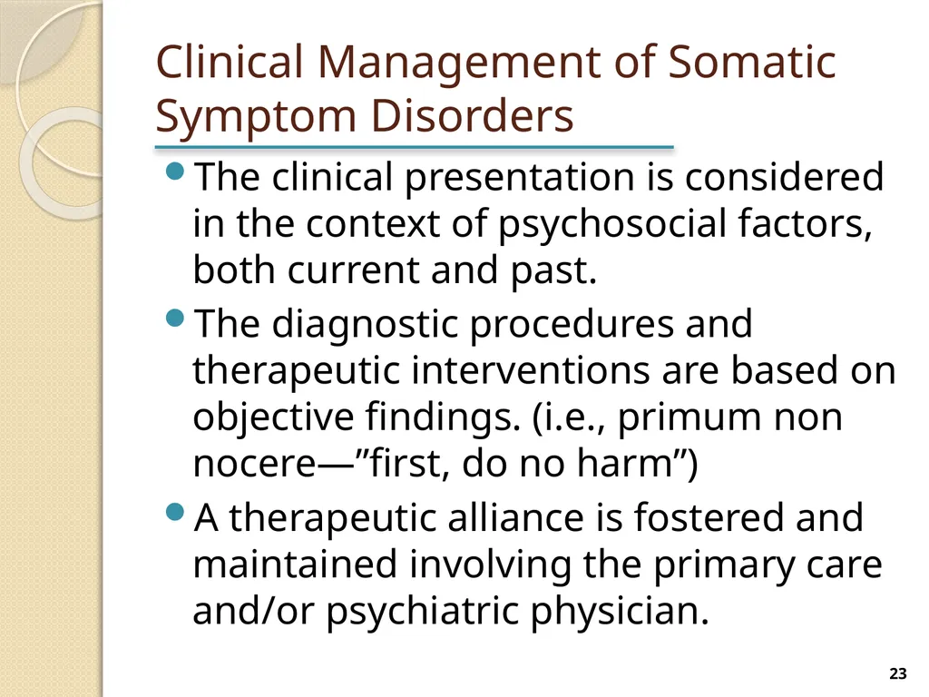 Somatic Symptom and Related Disorders Terry - slide 23 of 38