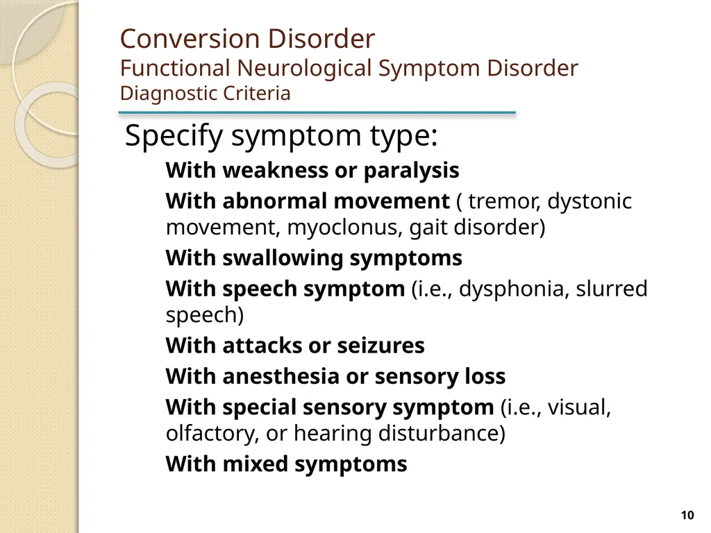 Somatic Symptom and Related Disorders Terry - slide 10 of 38